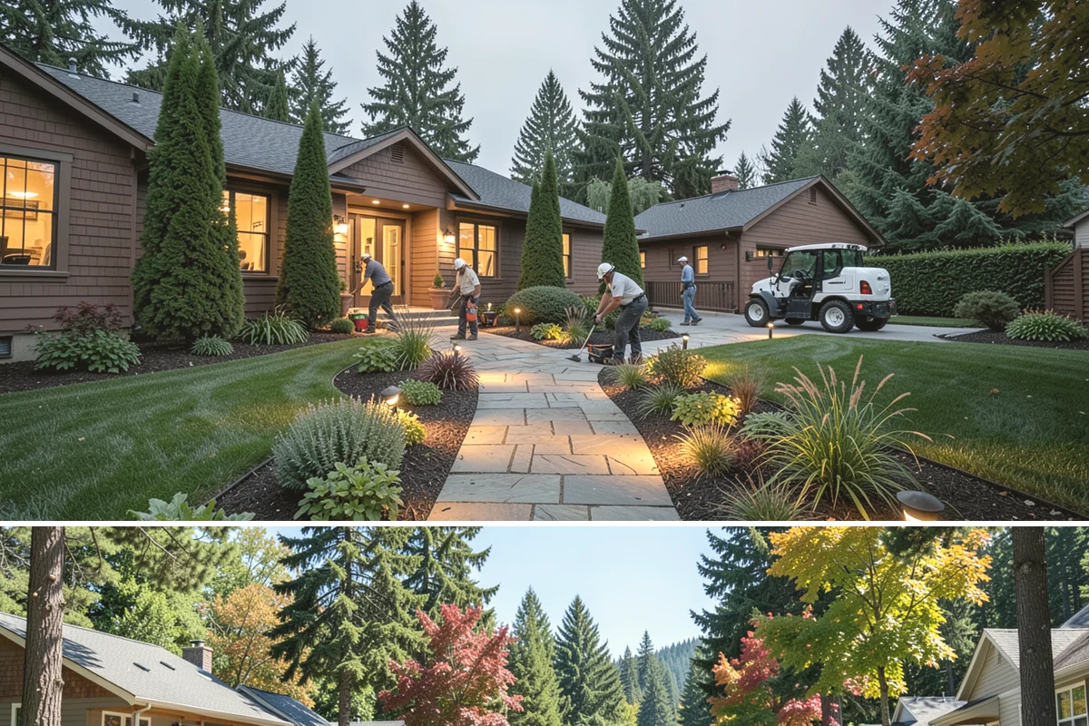White Decorative Rock Installation in Orting, Pierce County, WA - White rock can be installed year-round, though placing it in drier months helps keep the light stone clean during the work.