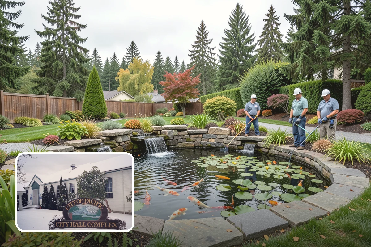 White Decorative Rock Installation in Pacific, King County, WA - Reflects light to brighten shaded, north-facing beds