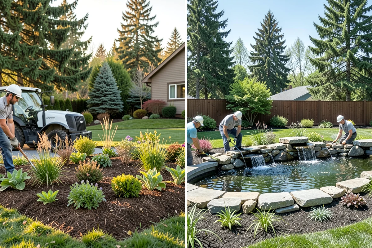 White Decorative Rock Installation in Pacific, King County, WA - Grade the bed and establish clean, defined edges