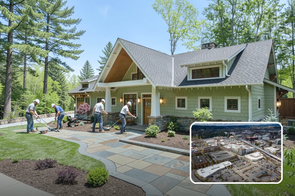 White Decorative Rock Installation in Redmond, King County, WA - Reflects light to brighten shaded, north-facing beds