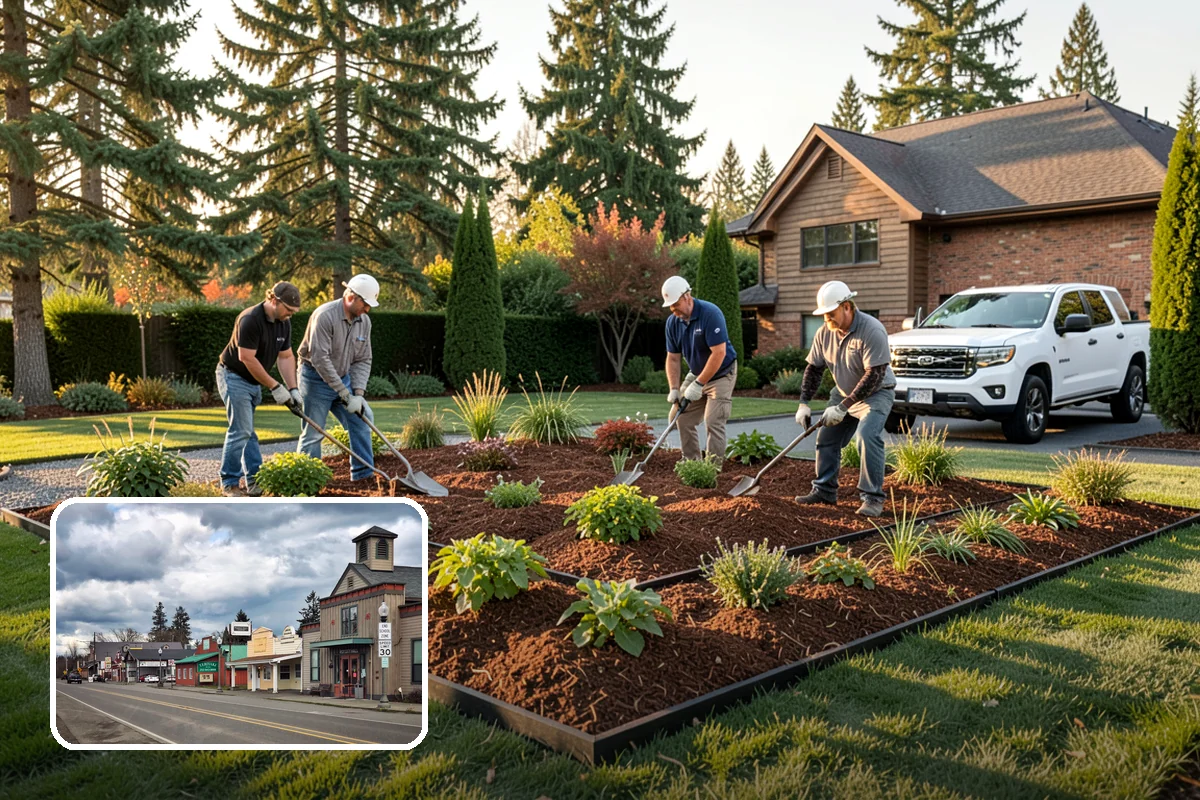 White Decorative Rock Installation in Roy, Pierce County, WA - Reflects light to brighten shaded, north-facing beds