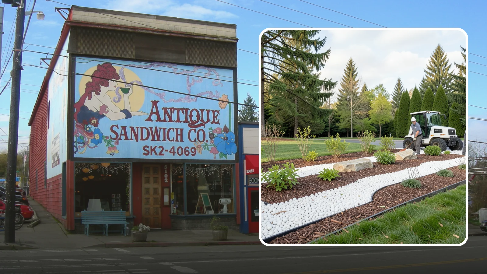 White Decorative Rock Installation in Ruston, Pierce County, WA - Crisp white marble or limestone chips that brighten shaded beds and create clean, high-contrast borders.