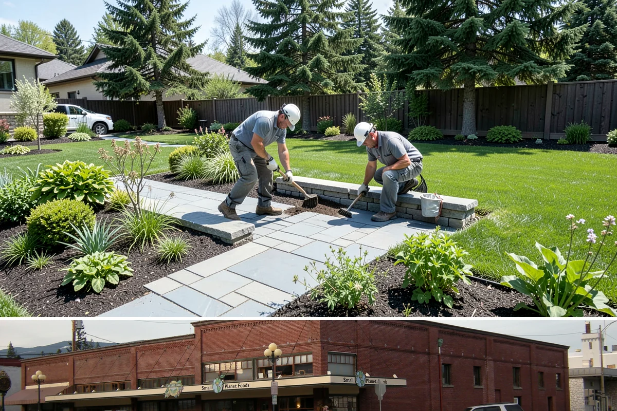 White Decorative Rock Installation in Sedro-Woolley, Skagit County, WA - White rock can be installed year-round, though placing it in drier months helps keep the light stone clean during the work.
