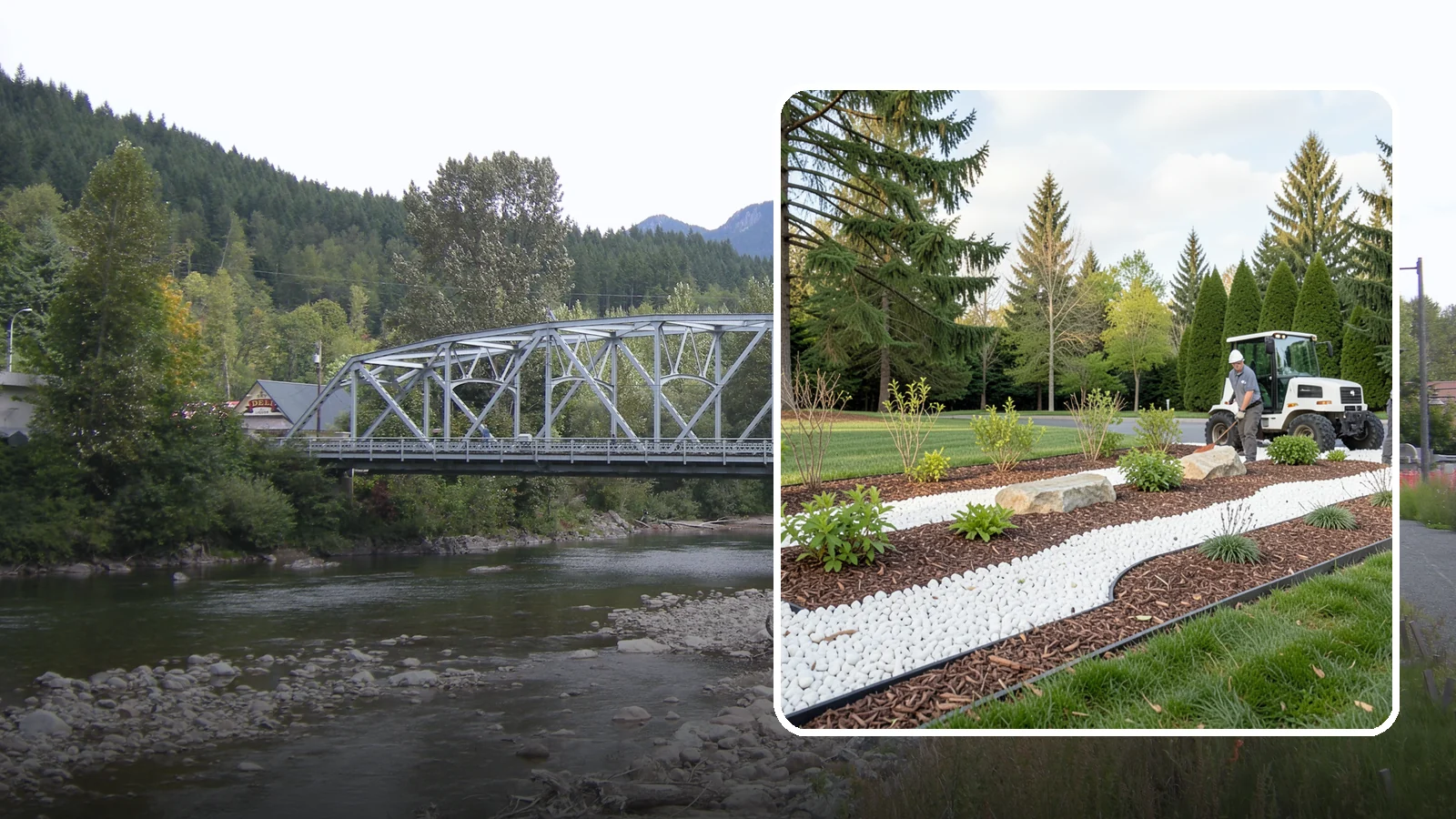 White Decorative Rock Installation in Skykomish, King County, WA - Crisp white marble or limestone chips that brighten shaded beds and create clean, high-contrast borders.