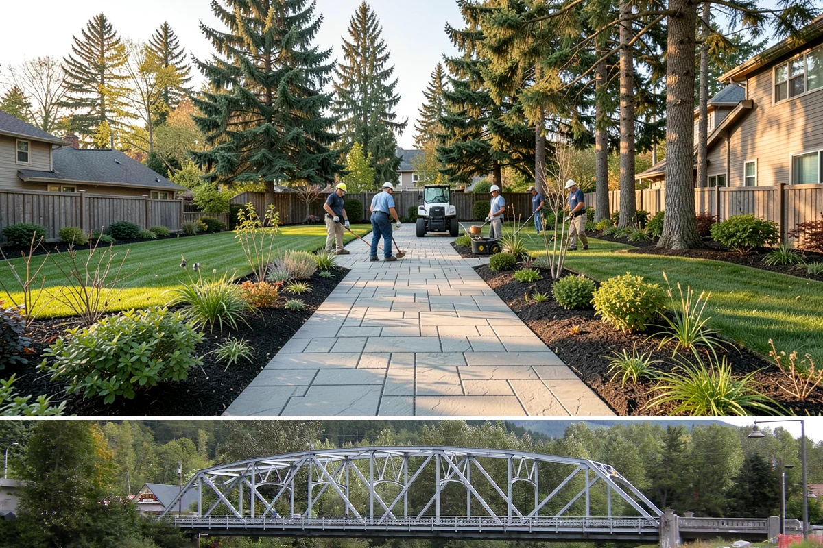 White Decorative Rock Installation in Skykomish, King County, WA - White rock can be installed year-round, though placing it in drier months helps keep the light stone clean during the work.