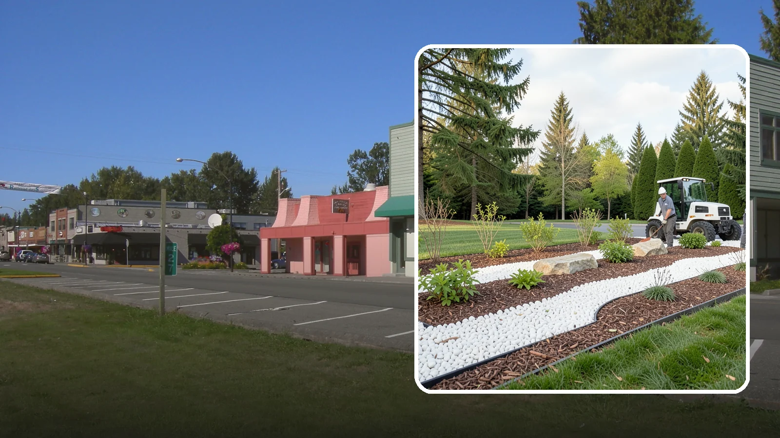 White Decorative Rock Installation in Snoqualmie, King County, WA - Crisp white marble or limestone chips that brighten shaded beds and create clean, high-contrast borders.
