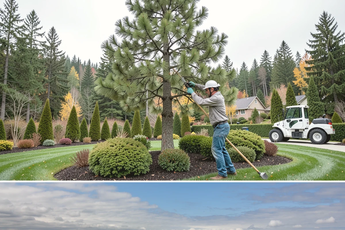 White Decorative Rock Installation in University Place, Pierce County, WA - White rock can be installed year-round, though placing it in drier months helps keep the light stone clean during the work.