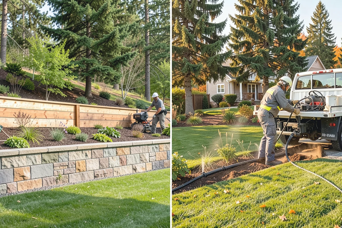 White Decorative Rock Installation in Woodinville, King County, WA - Grade the bed and establish clean, defined edges