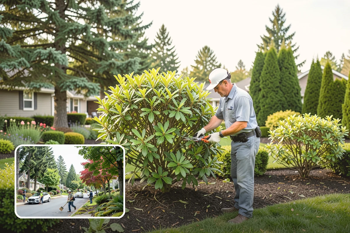 Winter Landscape Protection in Beaux Arts Village, King County, WA - Protects tender plants from freeze and wind damage