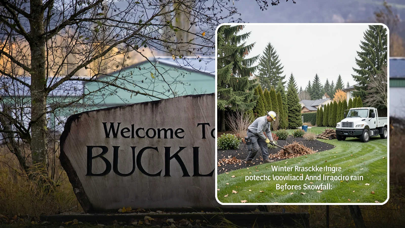 Winter Landscape Protection in Buckley, Pierce County, WA - We shield vulnerable plants, hardscapes, and irrigation from the wind, rain, and cold that stress Pacific Northwest landscapes in...