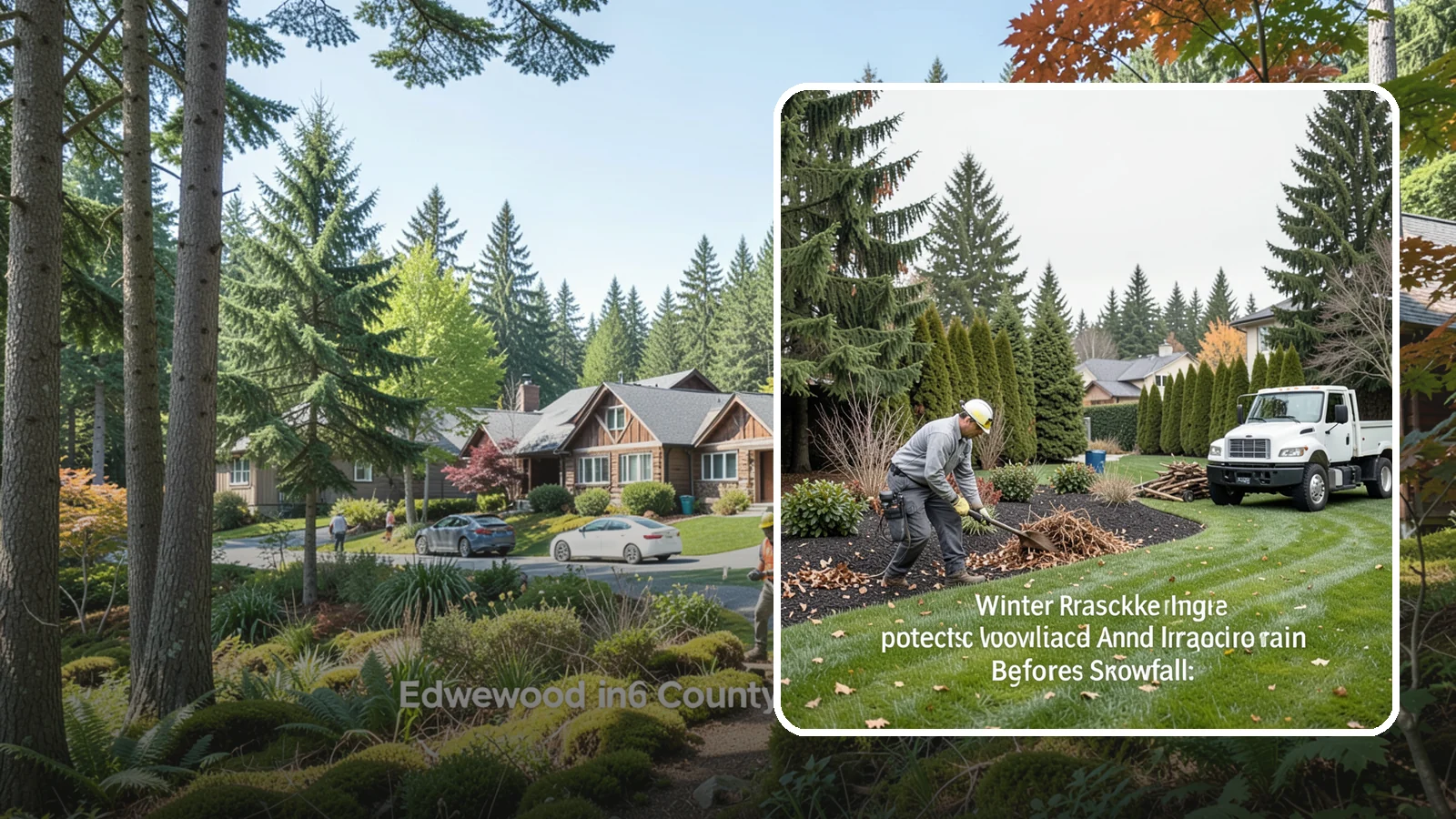 Winter Landscape Protection in Edgewood, Pierce County, WA - We shield vulnerable plants, hardscapes, and irrigation from the wind, rain, and cold that stress Pacific Northwest landscapes in...
