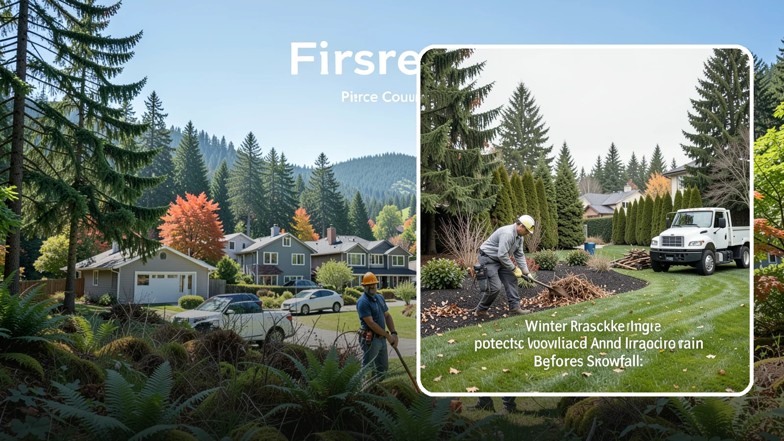 Winter Landscape Protection in Fircrest, Pierce County, WA - We shield vulnerable plants, hardscapes, and irrigation from the wind, rain, and cold that stress Pacific Northwest landscapes in...