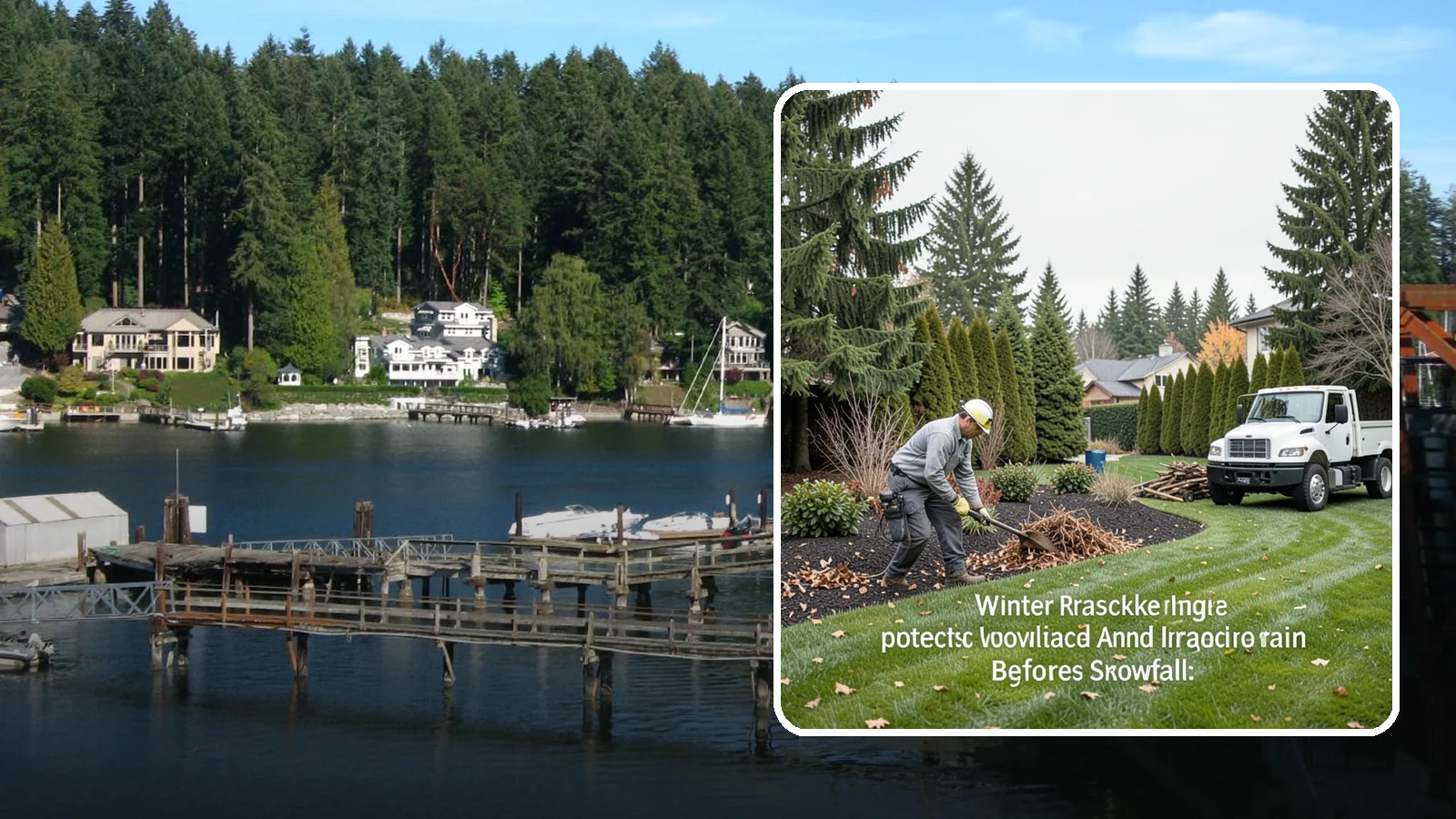 Winter Landscape Protection in Gig Harbor, Pierce County, WA - We shield vulnerable plants, hardscapes, and irrigation from the wind, rain, and cold that stress Pacific Northwest landscapes in...