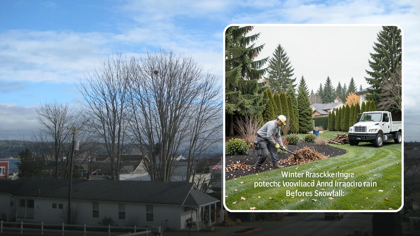 Winter Landscape Protection in Langley, Island County, WA - We shield vulnerable plants, hardscapes, and irrigation from the wind, rain, and cold that stress Pacific Northwest landscapes in...
