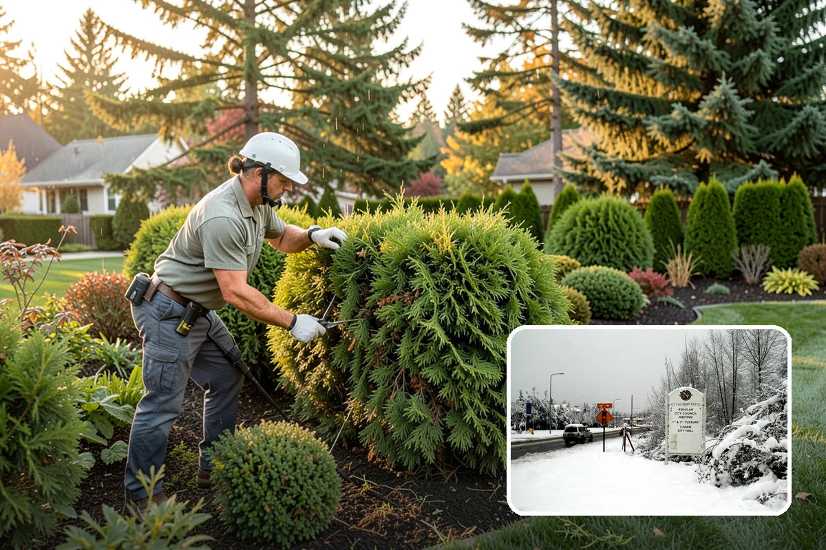 Winter Landscape Protection in Newcastle, King County, WA - Protects tender plants from freeze and wind damage