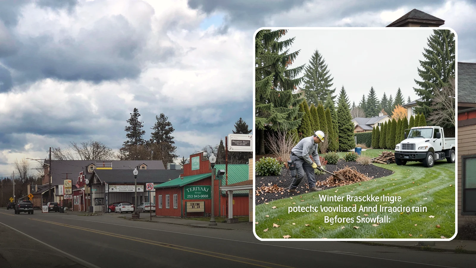 Winter Landscape Protection in Roy, Pierce County, WA - We shield vulnerable plants, hardscapes, and irrigation from the wind, rain, and cold that stress Pacific Northwest landscapes in...