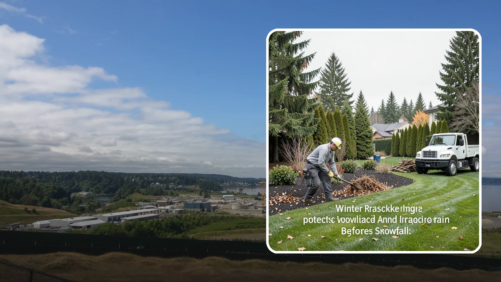 Winter Landscape Protection in University Place, Pierce County, WA - We shield vulnerable plants, hardscapes, and irrigation from the wind, rain, and cold that stress Pacific Northwest landscapes in...
