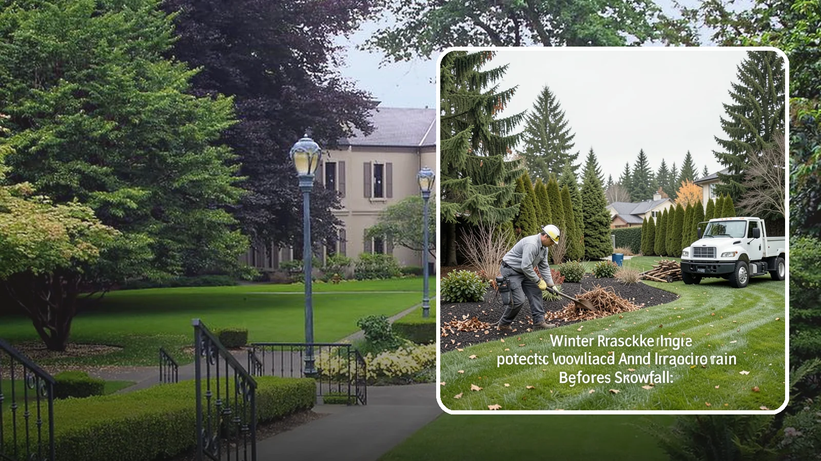 Winter Landscape Protection in Woodinville, King County, WA - We shield vulnerable plants, hardscapes, and irrigation from the wind, rain, and cold that stress Pacific Northwest landscapes in...