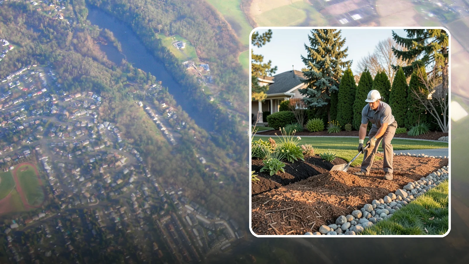 Wood Chip Spreading in Algona, King County, WA - Natural wood chips and arborist chips spread on paths, beds, and play areas for a rugged, economical cover.