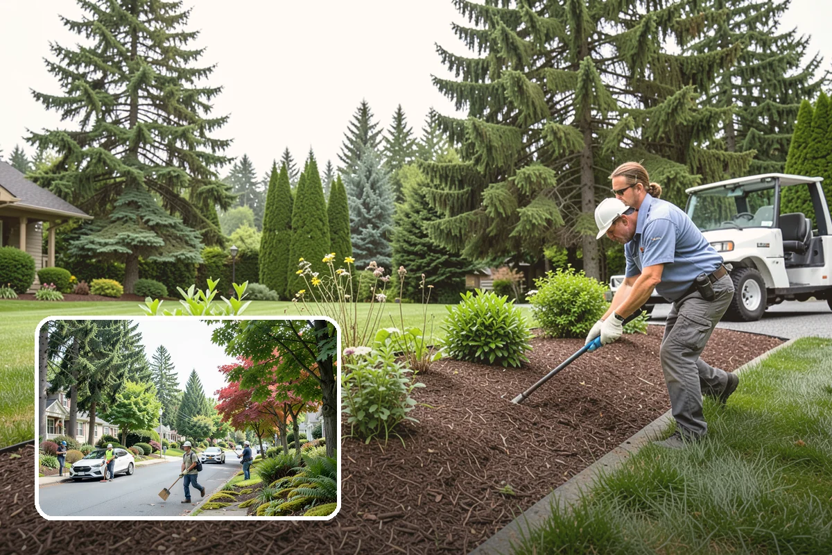 Wood Chip Spreading in Beaux Arts Village, King County, WA - Rugged, stable cover for paths and beds