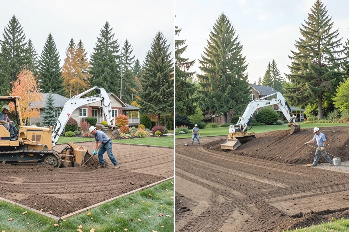 Wood Chip Spreading in Beaux Arts Village, King County, WA - Define the area and prep the surface