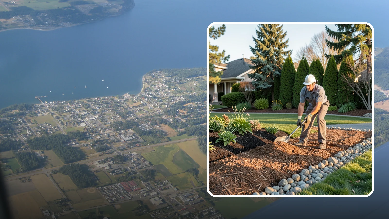 Wood Chip Spreading in Coupeville, Island County, WA - Natural wood chips and arborist chips spread on paths, beds, and play areas for a rugged, economical cover.