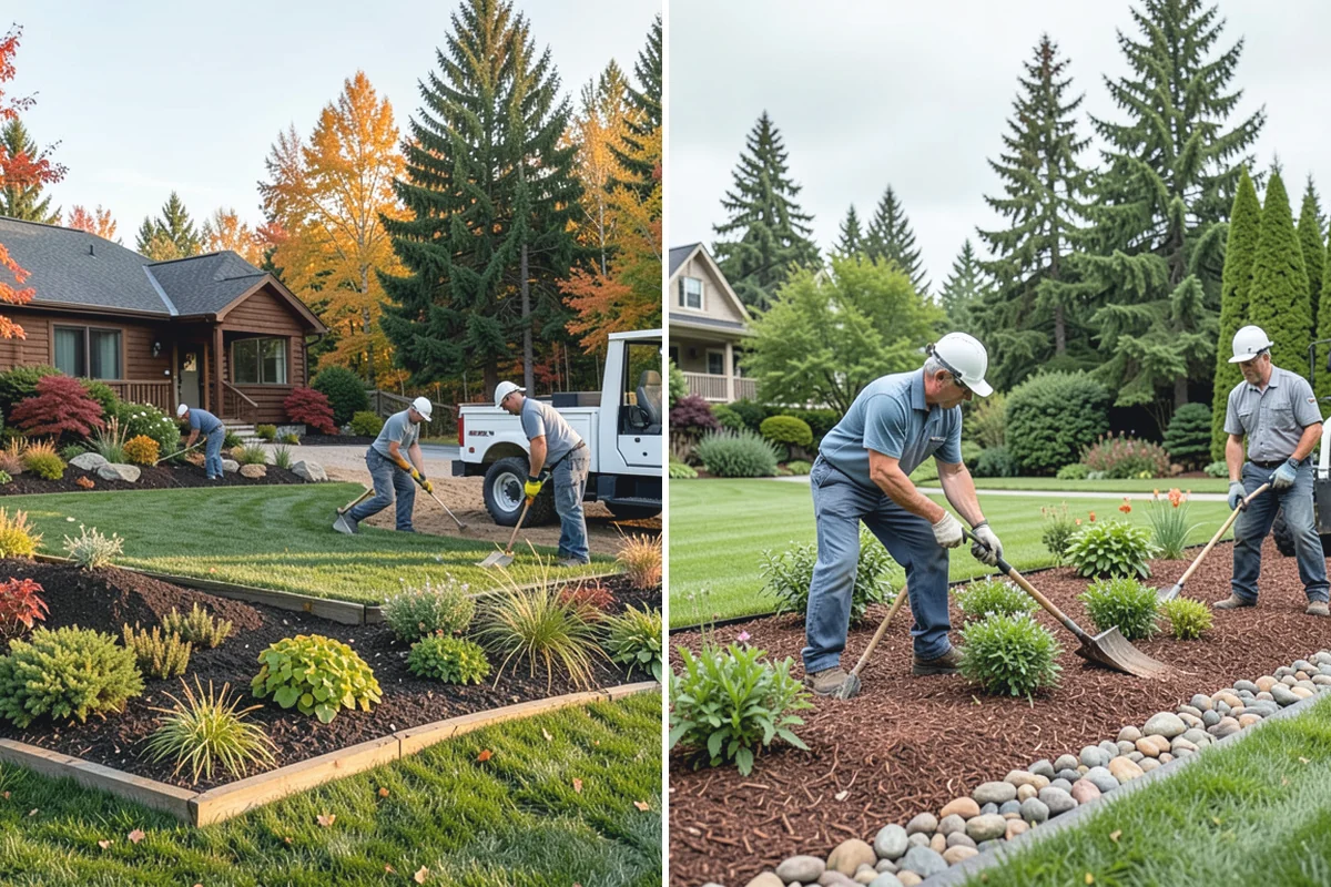 Wood Chip Spreading in Coupeville, Island County, WA - Define the area and prep the surface