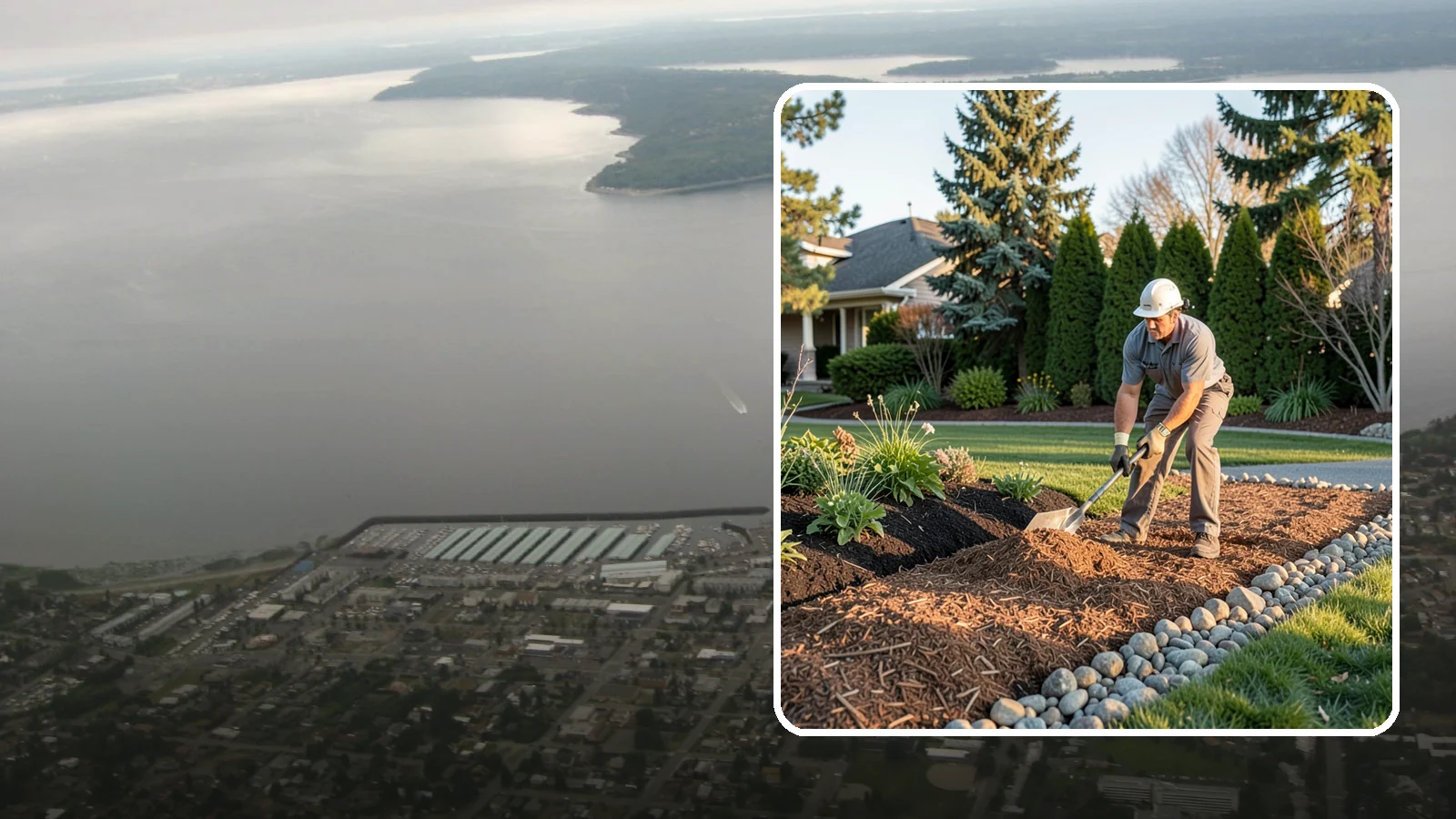Wood Chip Spreading in Des Moines, King County, WA - Natural wood chips and arborist chips spread on paths, beds, and play areas for a rugged, economical cover.