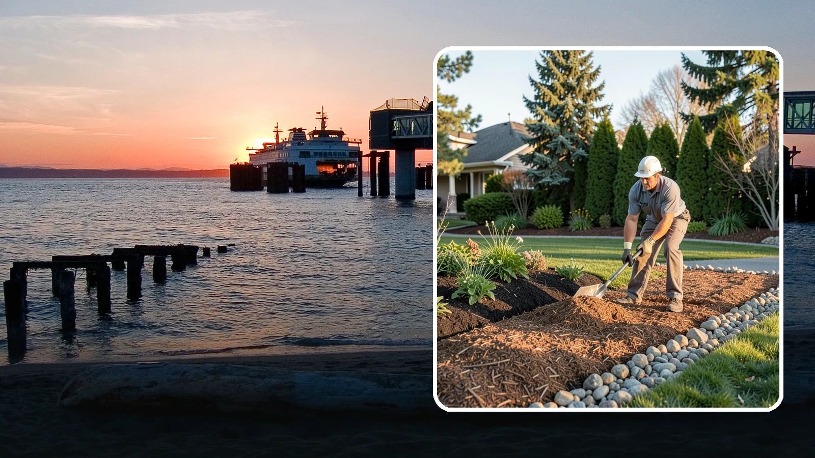 Wood Chip Spreading in Edmonds, Snohomish County, WA - Natural wood chips and arborist chips spread on paths, beds, and play areas for a rugged, economical cover.