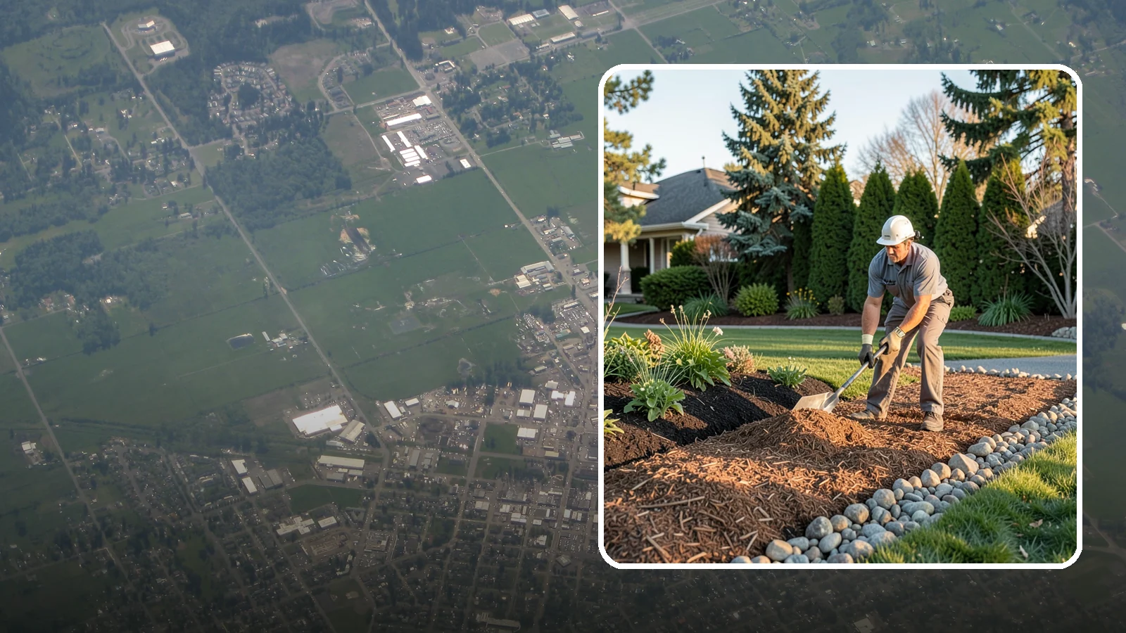 Wood Chip Spreading in Enumclaw, King County, WA - Natural wood chips and arborist chips spread on paths, beds, and play areas for a rugged, economical cover.