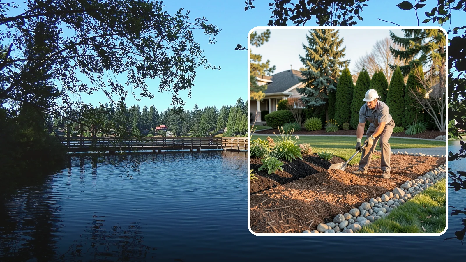 Wood Chip Spreading in Federal Way, King County, WA - Natural wood chips and arborist chips spread on paths, beds, and play areas for a rugged, economical cover.