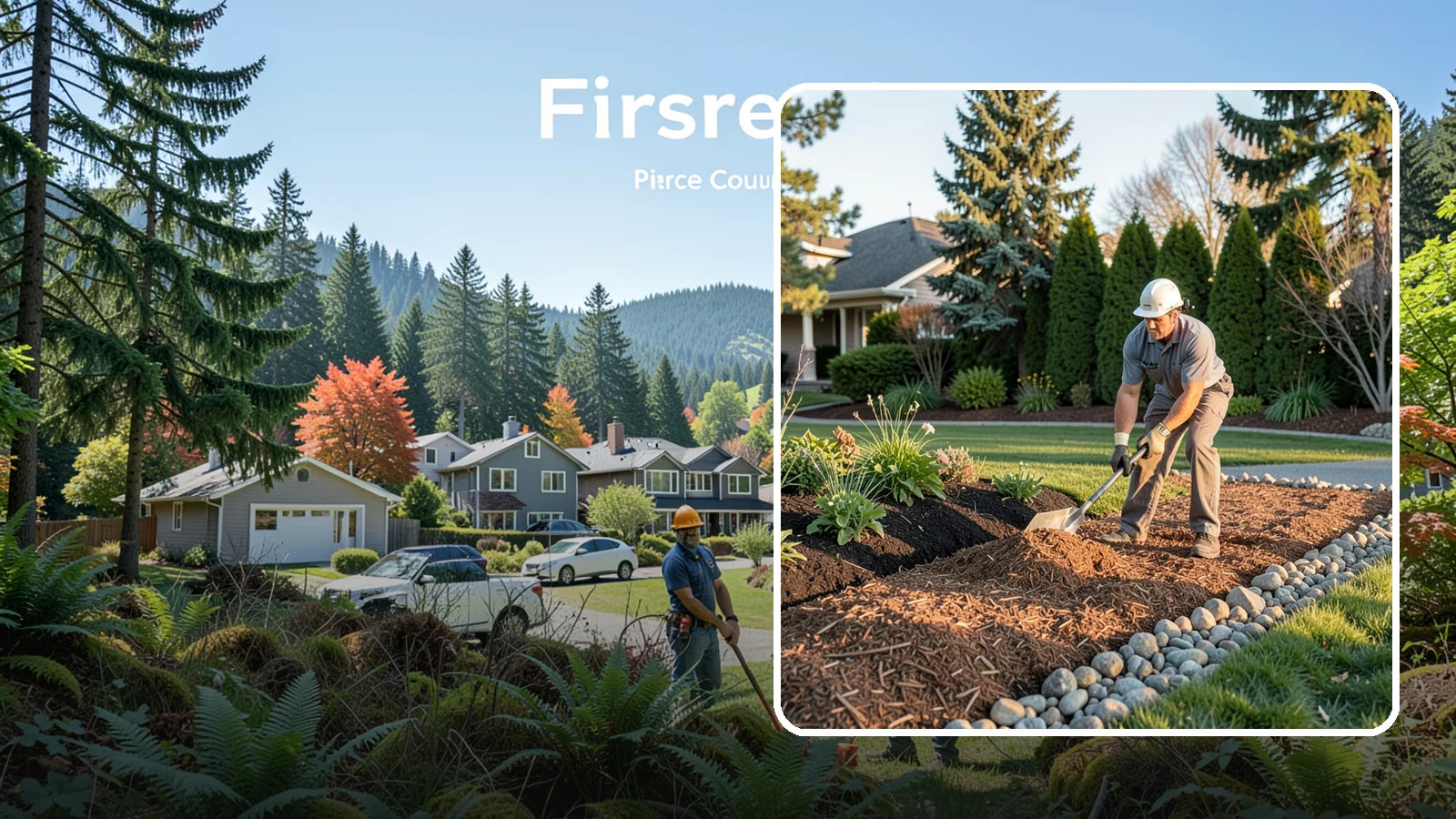 Wood Chip Spreading in Fircrest, Pierce County, WA - Natural wood chips and arborist chips spread on paths, beds, and play areas for a rugged, economical cover.