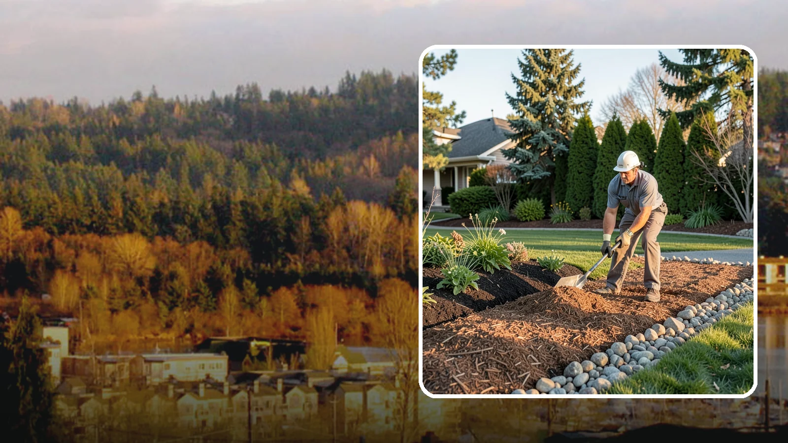 Wood Chip Spreading in Kenmore, King County, WA - Natural wood chips and arborist chips spread on paths, beds, and play areas for a rugged, economical cover.