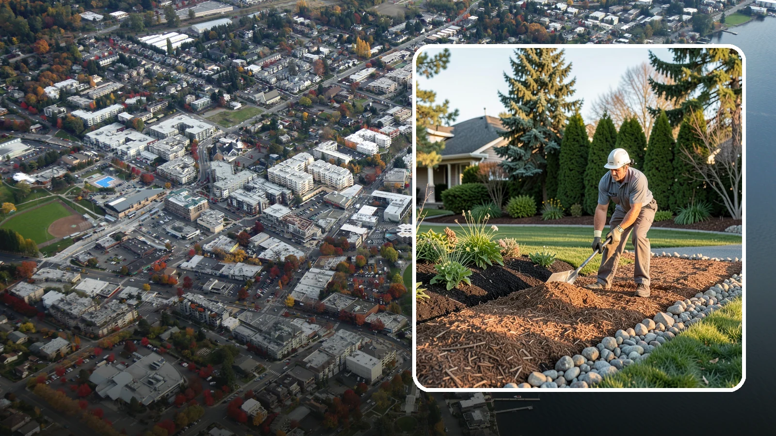 Wood Chip Spreading in Kirkland, King County, WA - Natural wood chips and arborist chips spread on paths, beds, and play areas for a rugged, economical cover.
