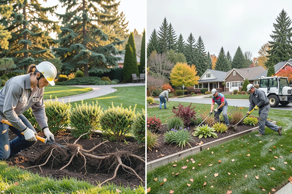 Wood Chip Spreading in Marysville, Snohomish County, WA - Define the area and prep the surface
