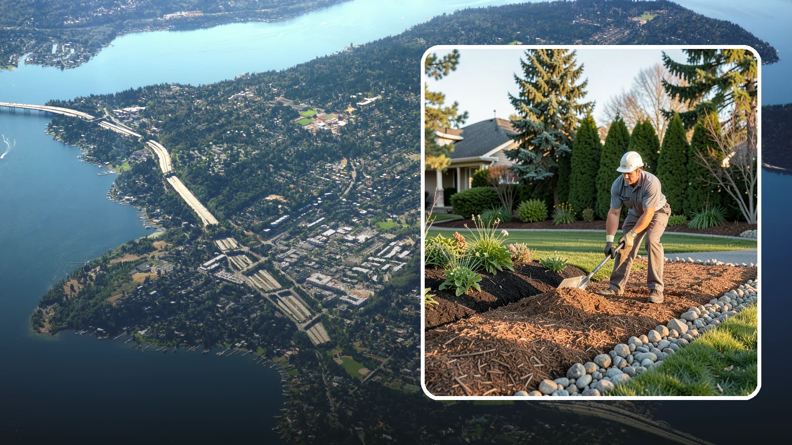 Wood Chip Spreading in Mercer Island, King County, WA - Natural wood chips and arborist chips spread on paths, beds, and play areas for a rugged, economical cover.