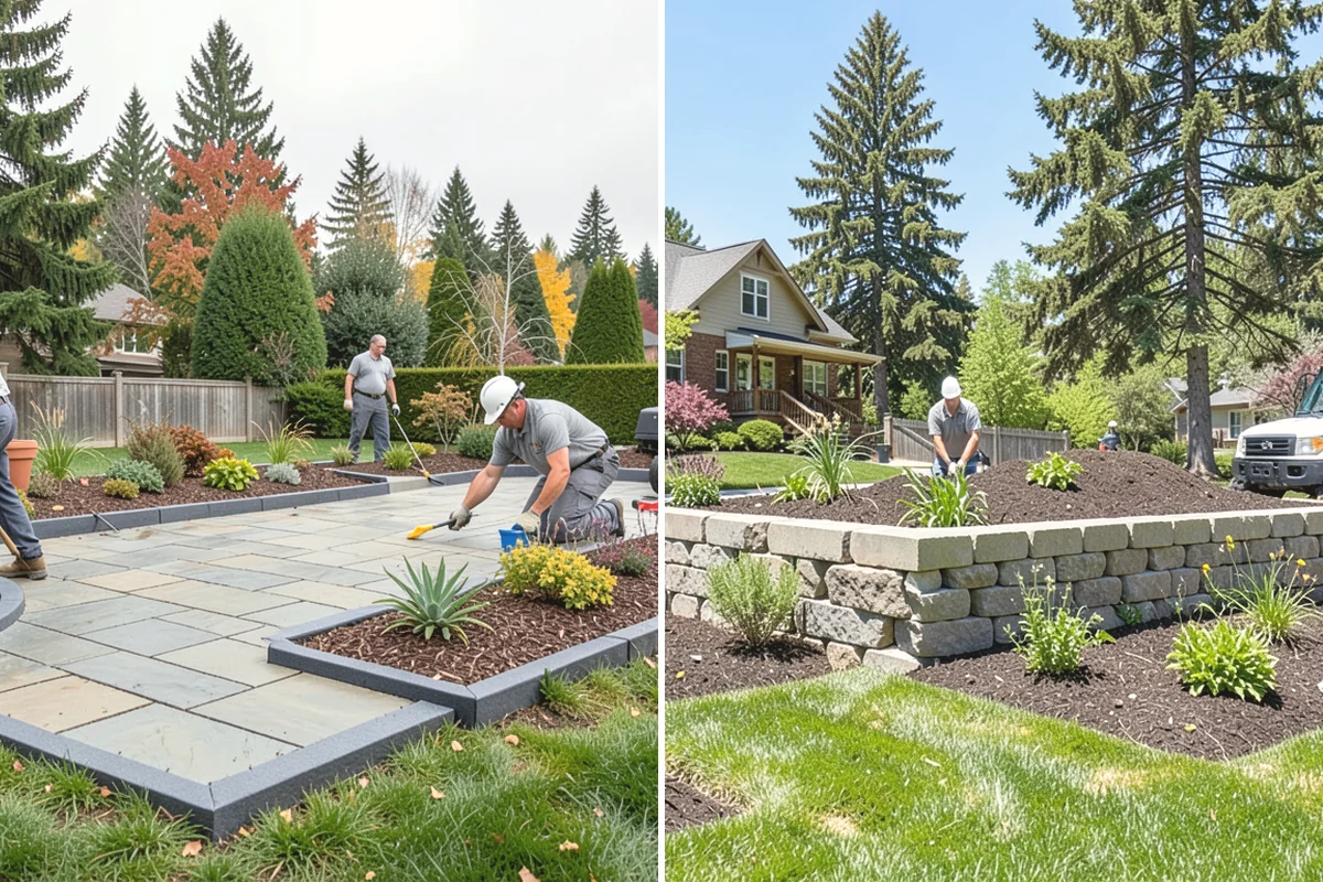 Wood Chip Spreading in Mercer Island, King County, WA - Define the area and prep the surface