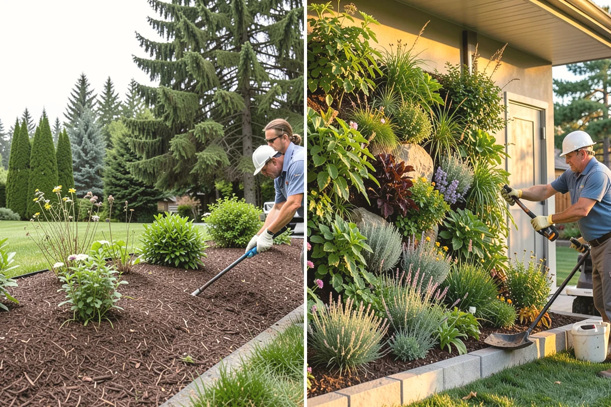 Wood Chip Spreading in Mill Creek, Snohomish County, WA - Define the area and prep the surface