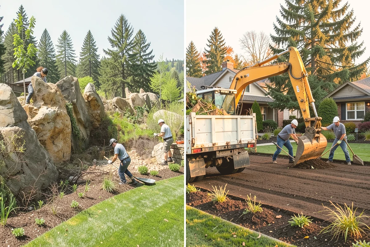 Wood Chip Spreading in Milton, King County, WA - Define the area and prep the surface