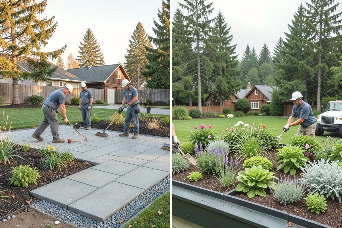 Wood Chip Spreading in Mountlake Terrace, Snohomish County, WA - Define the area and prep the surface