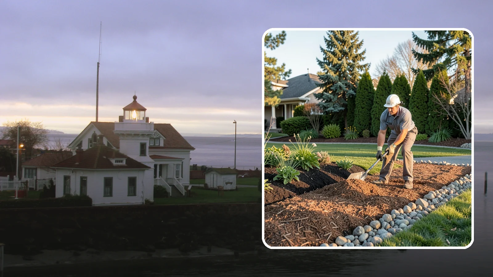 Wood Chip Spreading in Mukilteo, Snohomish County, WA - Natural wood chips and arborist chips spread on paths, beds, and play areas for a rugged, economical cover.