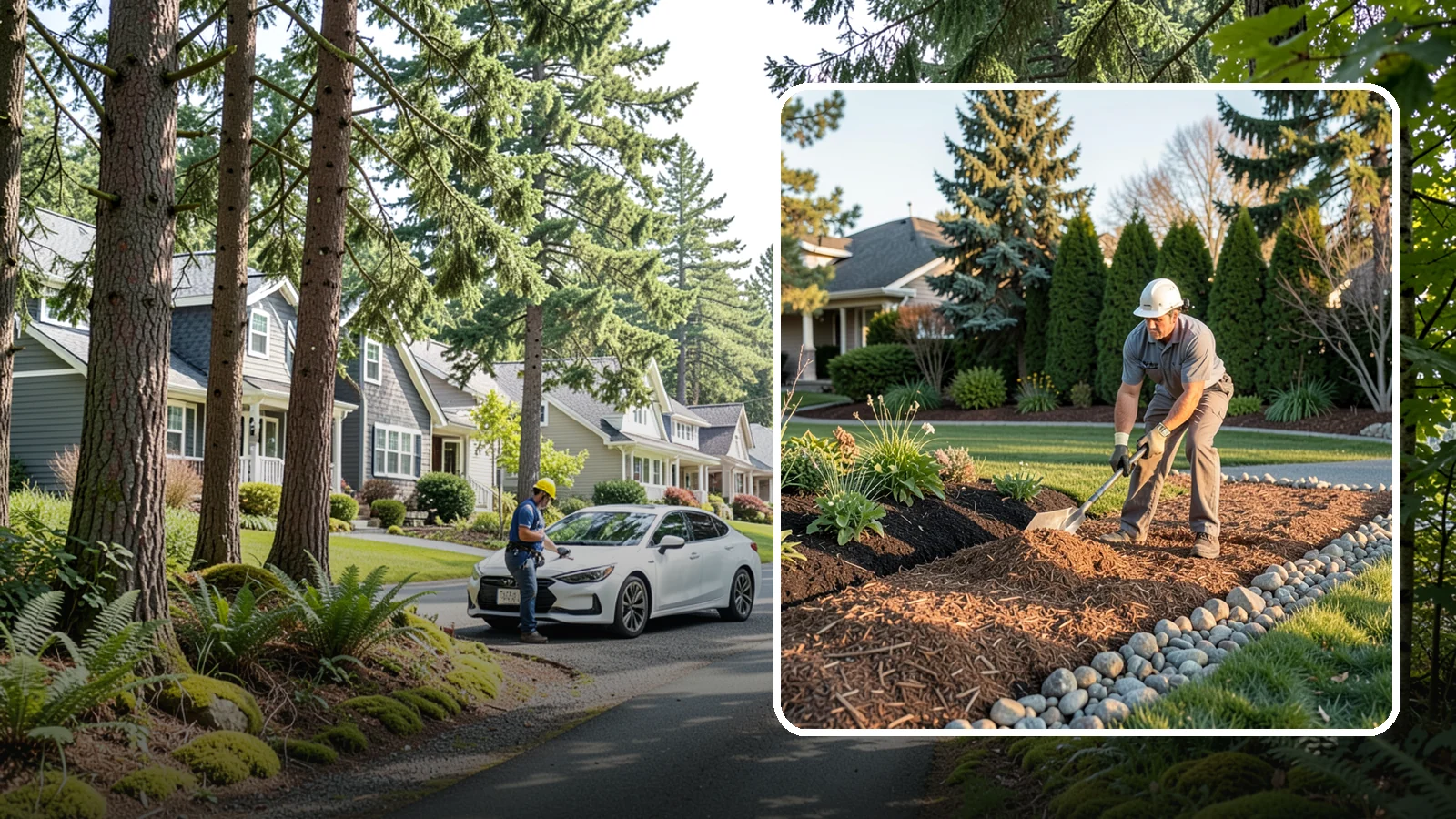 Wood Chip Spreading in Normandy Park, King County, WA - Natural wood chips and arborist chips spread on paths, beds, and play areas for a rugged, economical cover.