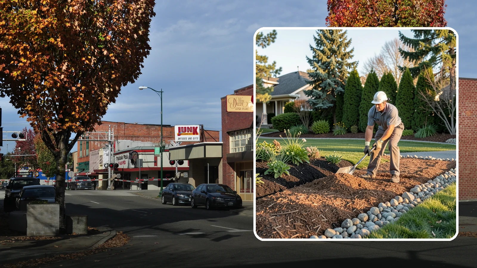 Wood Chip Spreading in Puyallup, Pierce County, WA - Natural wood chips and arborist chips spread on paths, beds, and play areas for a rugged, economical cover.