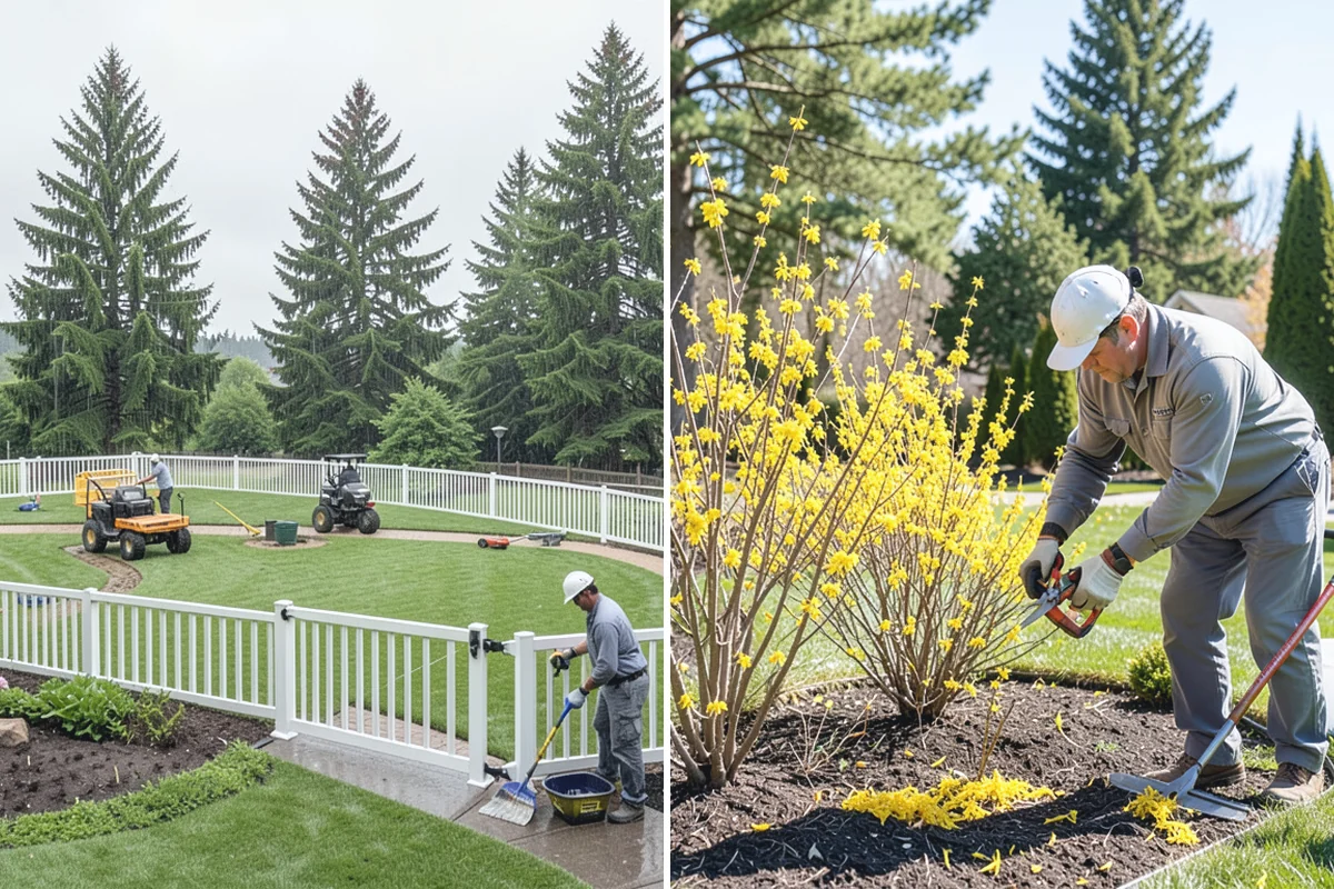 Wood Chip Spreading in Redmond, King County, WA - Define the area and prep the surface