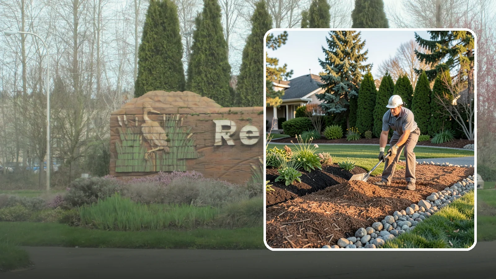 Wood Chip Spreading in Renton, King County, WA - Natural wood chips and arborist chips spread on paths, beds, and play areas for a rugged, economical cover.