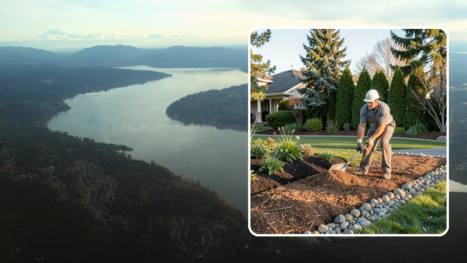 Wood Chip Spreading in Sammamish, King County, WA - Natural wood chips and arborist chips spread on paths, beds, and play areas for a rugged, economical cover.