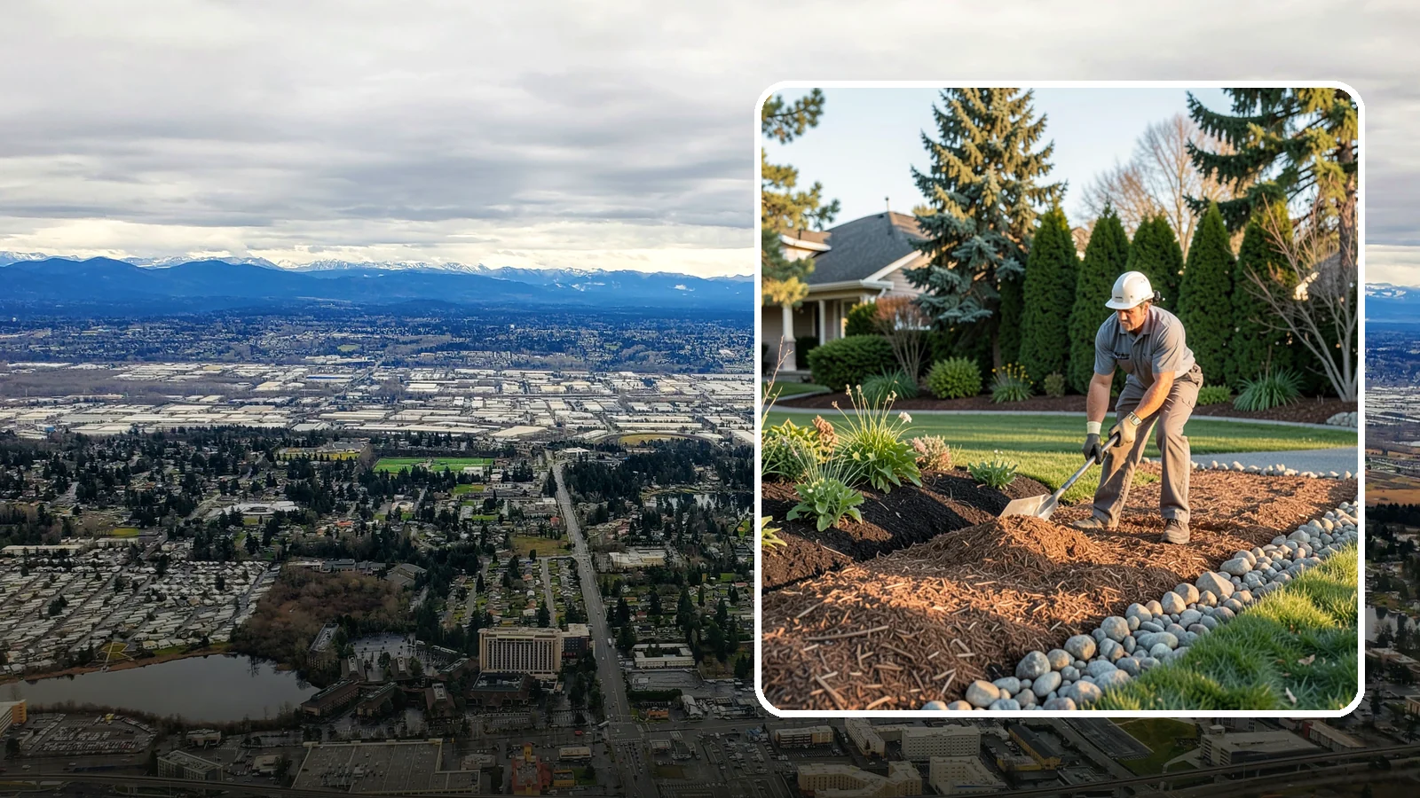 Wood Chip Spreading in SeaTac, King County, WA - Natural wood chips and arborist chips spread on paths, beds, and play areas for a rugged, economical cover.