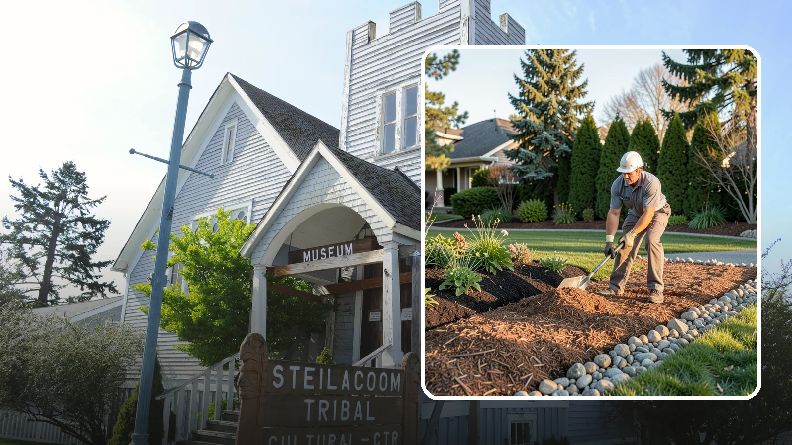 Wood Chip Spreading in Steilacoom, Pierce County, WA - Natural wood chips and arborist chips spread on paths, beds, and play areas for a rugged, economical cover.