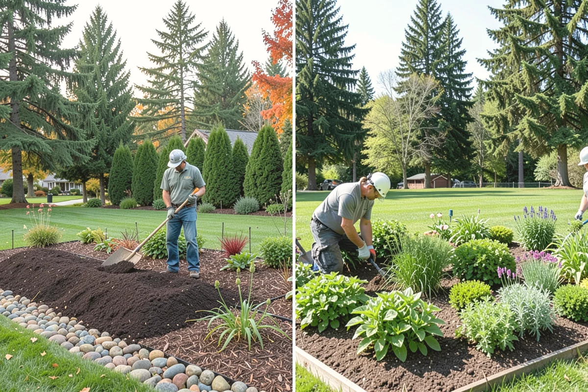Wood Chip Spreading in Steilacoom, Pierce County, WA - Define the area and prep the surface