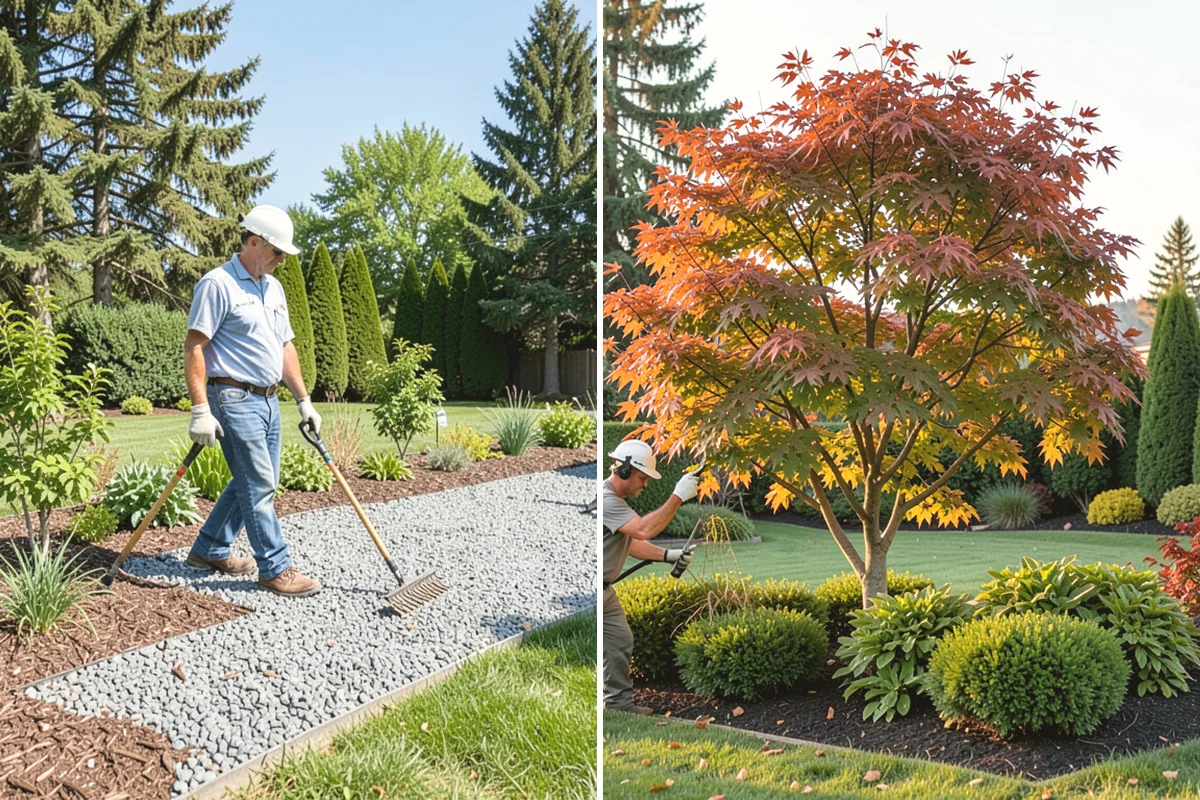 Wood Chip Spreading in Tukwila, King County, WA - Define the area and prep the surface